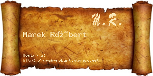 Marek Róbert névjegykártya