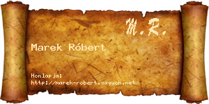Marek Róbert névjegykártya